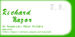 richard mazor business card